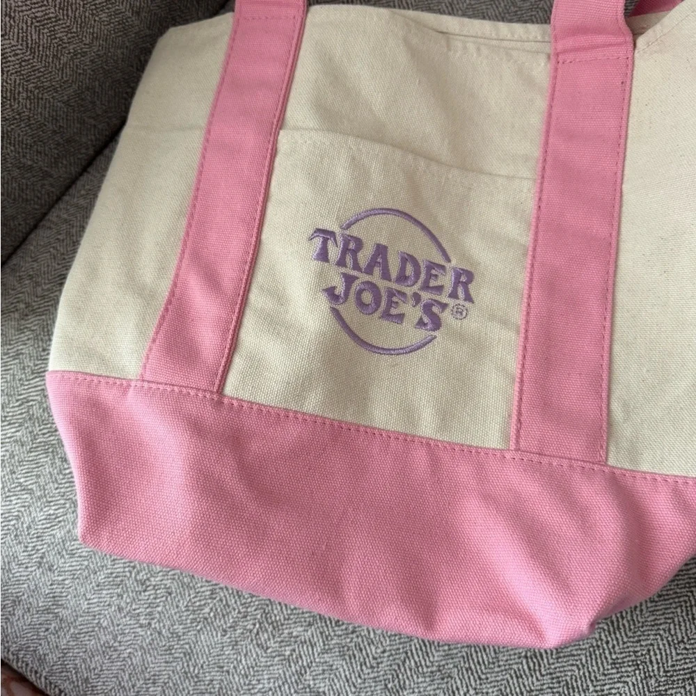 Chic Pink and Cream Two-Tone Tote Bag